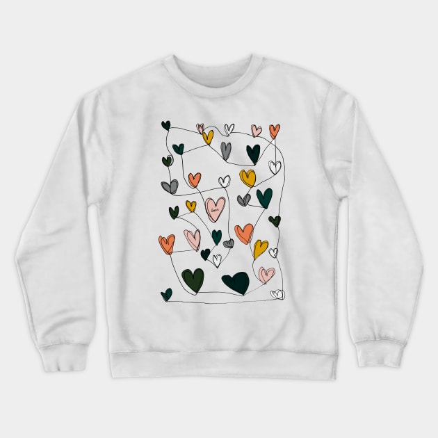 Continuous Love Hearts Crewneck Sweatshirt by CarissaTanton